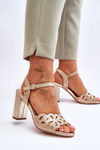 Openwork Sandals Sergio Leone SK872 Beige-Gold