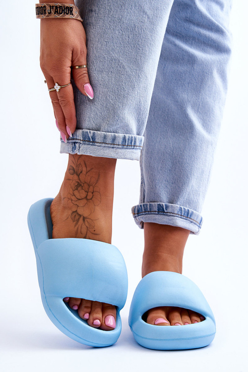 Women's Lightweight Foam Platform Slippers Blue Milton