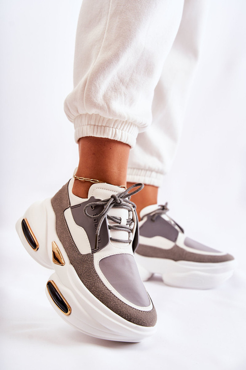 Women's Sport Sneakers White-Grey New Horizon