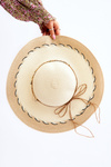 Light Women's Hat With Ornaments Beige 