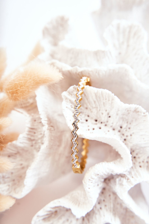 Women's Steel Bracelet With Zircons Gold Crown