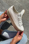 Womens Platform Sneakers With Weaving Lee Cooper LCW-25-02-3284 Light Beige
