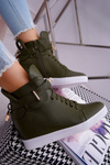 Women's Sneakers On Anchor Gold Padlock Olive Tersey