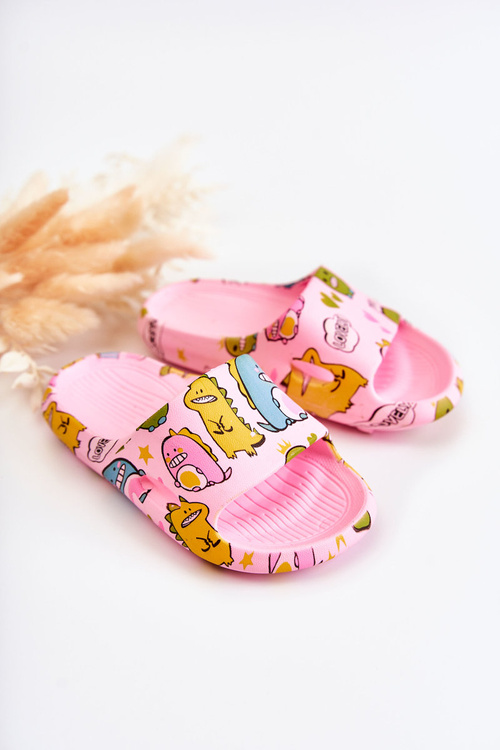 Light Children's Slippers Dinosaurs Pink Astro