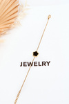 Women's Bracelet With Black Flower Gold
