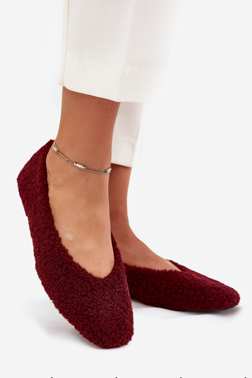 Women's Ballerinas With Sheepskin Bordeaux Zimira