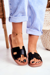Women's Slides Geometric Classic Black Theodora