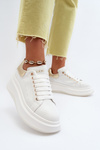 Sneakersy Damskie Skóra Naturalna Białe GOE NN2N4031