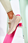 Buty Sportowe Wsuwane Damskie Jasnobeżowe Dalmiro