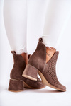 Suede Openwork boots Lewski Shoes 3165 Brown
