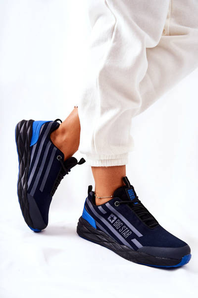 Buty Sportowe Skórzane Zamszowe Big Star Granatowe II274459