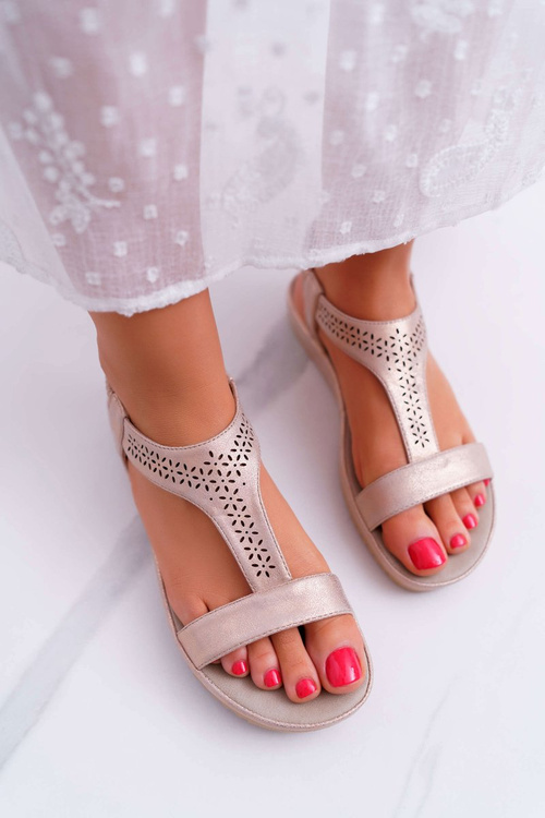 Women's Flat Sandals Pink S.Barski Emente