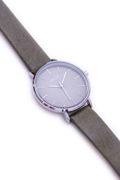 Damski Zegarek Ernest Montane Khaki Srebrna Koperta