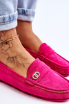 Suede Slip-On Loafers Castelo Fuchsia