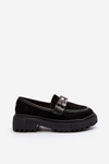 Women's Loafers with Ornamental Strap Black Nancille