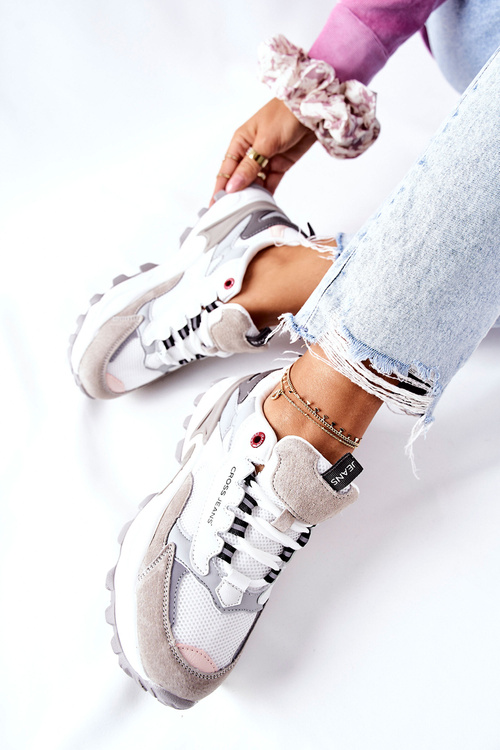 Women's Sport Shoes Cross Jeans White Grey II2R4020C