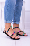Black Elegant Slip-on Women's Sandals Studs Gennaro