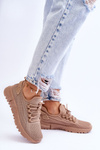 Buty Sportowe Sneakersy Damskie Wsuwane Ciemnobeżowe Rosett