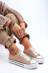 Women's Sneakers On A Chunky Platform Beige Ember