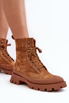 Women's Trapper Lace-Up Boots Camel Gordts