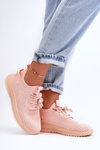 Women's Slip-On Fabric Sports Shoes Pink Zauna