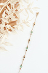Classic Bracelet With Green Beads Gold