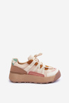 Women's Suede Sports Shoes on Platform Beige Rohan