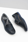 Navy Blue Men's Leather Casual Badoo Half Boots