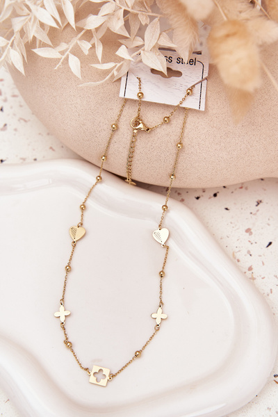 Necklace with Pendants Stainless Steel Gold