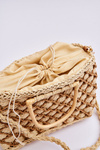 Braided Rigid Messenger Bag Light Beige