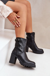 Insulated ankle boots with buckle black Selavia