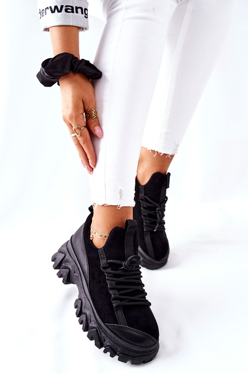 Damskie Sportowe Buty Sneakersy Czarne Miles