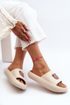Light Women's Foam Slippers With Teddy Bear Beige Lia