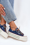Womens Platform Sneakers GOE RR2N4103 Navy