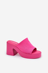 Women's Heeled And Platform Slippers Fuchsia Omeisa