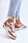 Buty Sportowe Sneakersy Damskie Różowo-Białe Big Star LL274438 