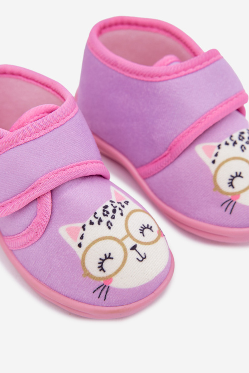 Children's slippers with Velcro purple Katline