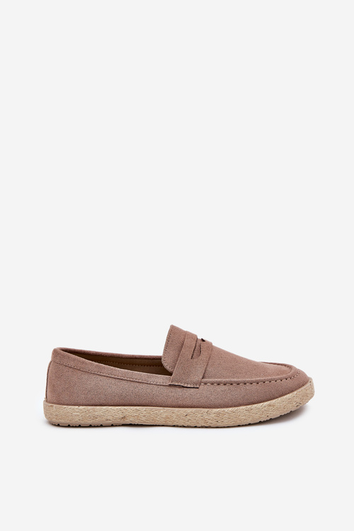 Men's Moccasins With Braiding Dark Beige Fiamar