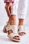 Leather High Heel Sandals La.Fi Beige Leratto