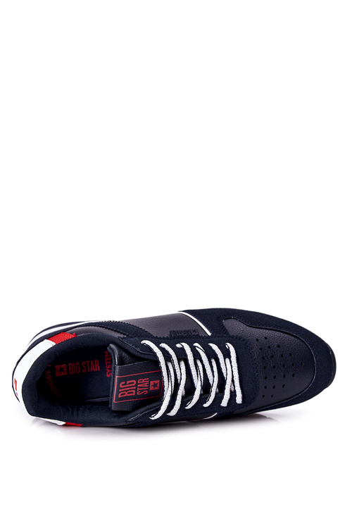 Buty Sportowe Skórzane Memory Foam Big Star Granatowe II174083