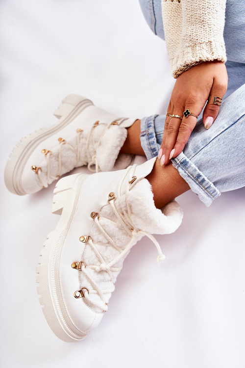 Leather Warm Boots White Arisa