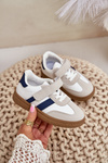 Children's Velcro Sneakers White-Blue Tromella