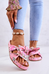 Classic Slippers With Flowers Big Star JJ274702 Pink