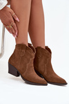 Slip-on Cowboy Boots Women's Made of Natural Suede Camel Beretta