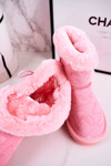 Children's Snow Boots With Fur And Button Pink Kawai