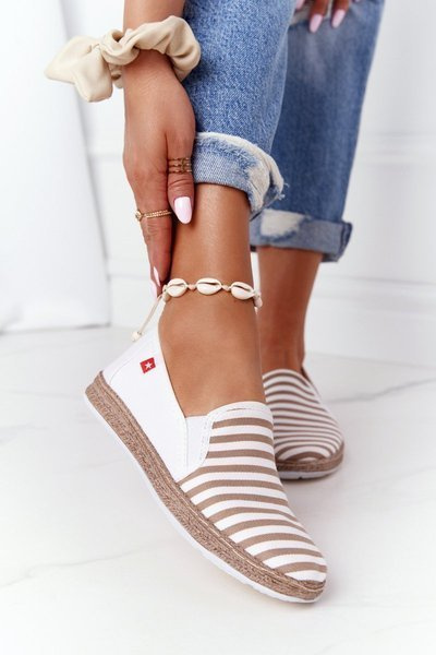 Espadryle Big Star Beżowo-Białe HH276001