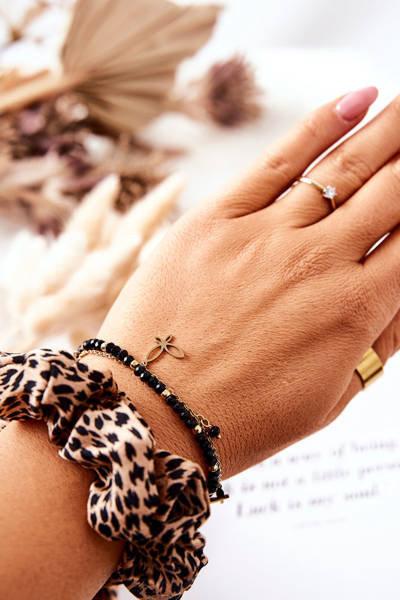 Pendant Bracelet Butterflies Gold-Black Affection