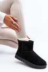 Women's Black Faux Suede Winter Boots Enranta