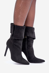 Stiletto Boots With Turned Shaft Black Luxira