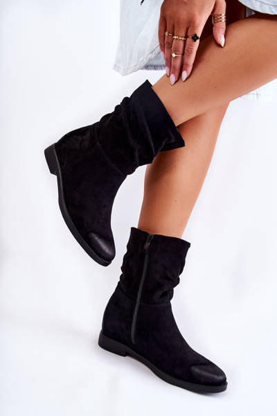 Women's Suede High Boots Black Venis